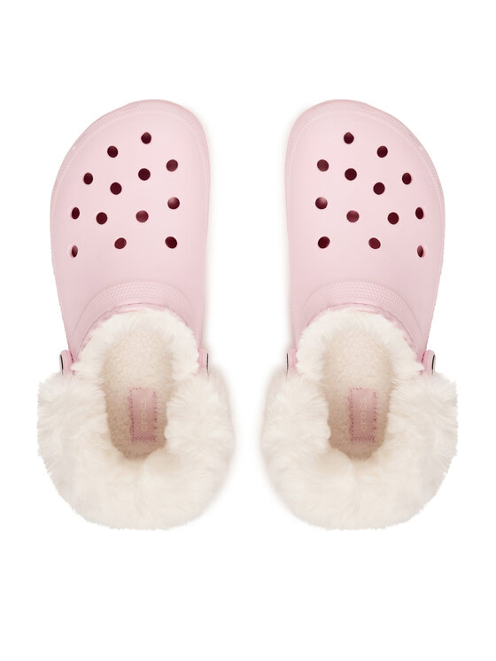 Crocs Шльопанці Crocs Classic Platform Fuzz Lined Clog 212854 Рожевий