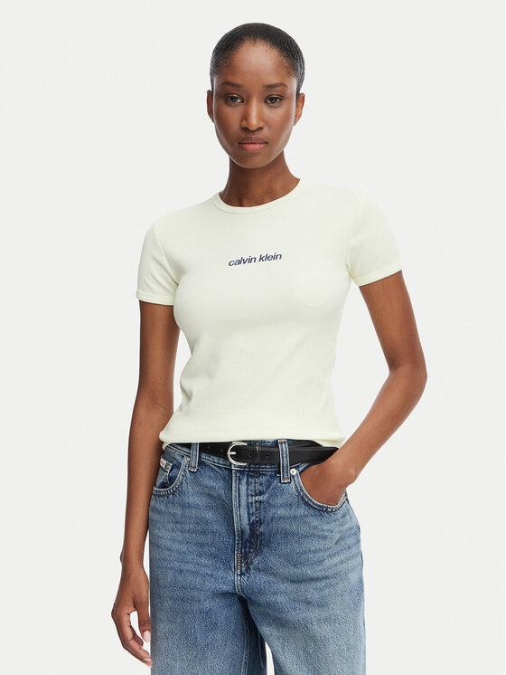 Calvin Klein Jeans Calvin Klein Jeans Camiseta LV047G816G Crema Slim Fit