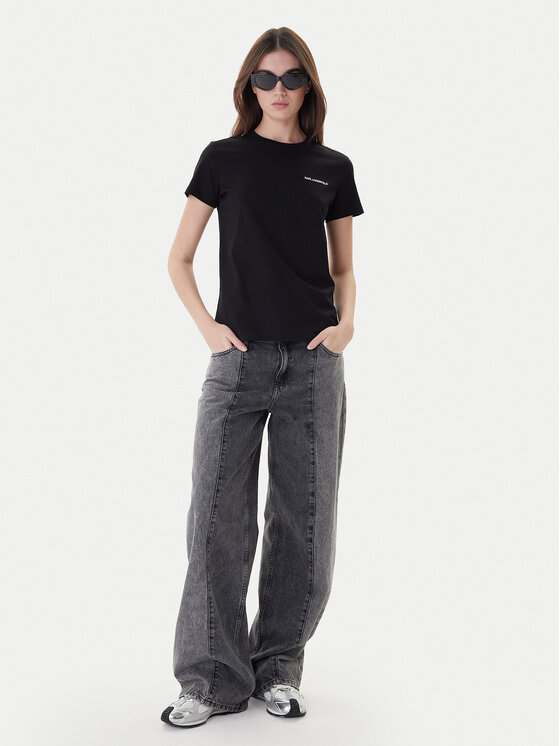 KARL LAGERFELD KARL LAGERFELD Majica A1W17019 Črna Regular Fit