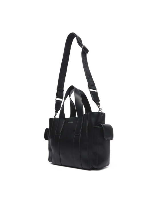 Calvin Klein Geantă Calvin Klein Webbing Strap Small Tote LV04F3290G Negru
