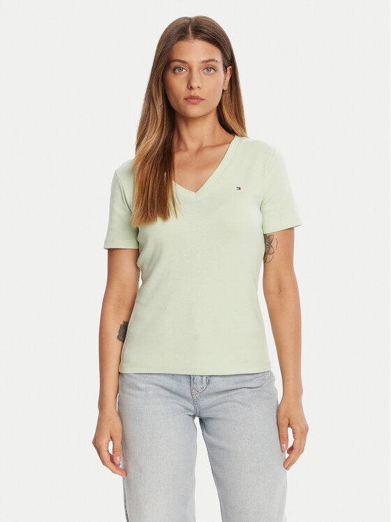 Tommy Hilfiger Tommy Hilfiger Camiseta New Cody WW0WW40584 Verde Slim Fit