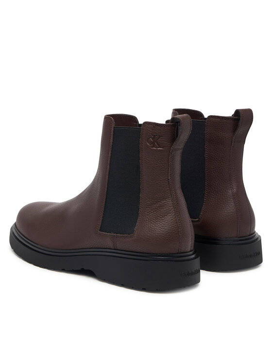 Calvin Klein Gležnjarji Chelsea Calvin Klein Combat Ess Chelsea Boot Lth YM0YM01374 Rjava
