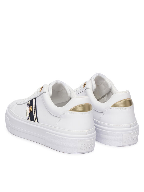 Tommy Hilfiger Sneakersy Tommy Hilfiger Th Foxing Platform Webbing FW0FW09353 Biela