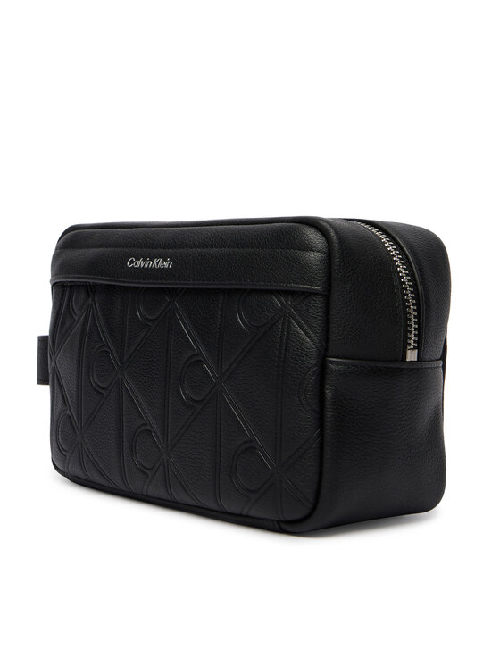 Calvin Klein Neseser Calvin Klein Xl Emblem Aop Embo?Ss Dopp Kit LV04D1179G Crna