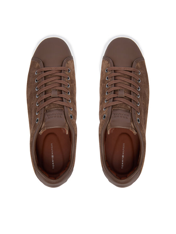 Tommy Hilfiger Laisvalaikio batai Tommy Hilfiger Premium Dress Leather Mix FM0FM05842 Ruda