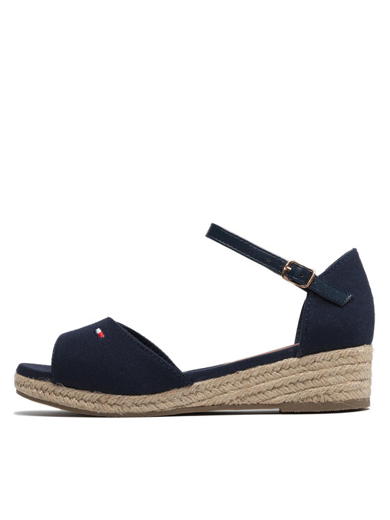Tommy Hilfiger Espadrilles Tommy Hilfiger Rope Wedge Sandal T3A7-32185-0048 M Tumši zils