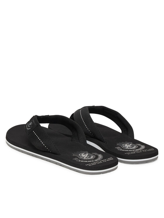 Tommy Hilfiger Infradito Tommy Hilfiger Patch Hilfiger Beach Sandal FM0FM05804 Nero