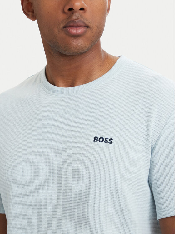 BOSS BOSS Camiseta Waffle 50535891 Azul claro Regular Fit