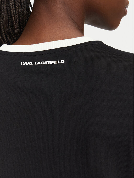 KARL LAGERFELD KARL LAGERFELD Camiseta Ikon Patch A3W17078 Negro Slim Fit