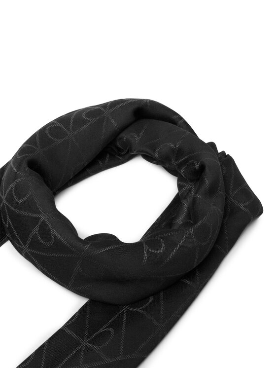 Calvin Klein Šál/Šatka Calvin Klein Emblem Aop Tonal LV04D8063G Čierna