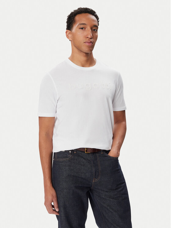 Bugatti Bugatti Camiseta 8350-25048F Blanco Regular Fit