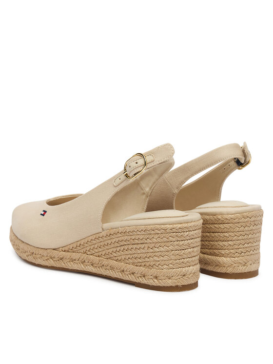 Tommy Hilfiger Espadrile Tommy Hilfiger Mid Wedge Espad Slingback FW0FW09228 Bej