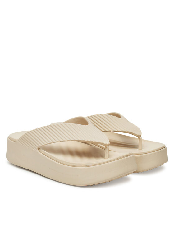 Crocs Čības uz pirksta Crocs Getaway Groove Platform Flip 210700 Bēšs
