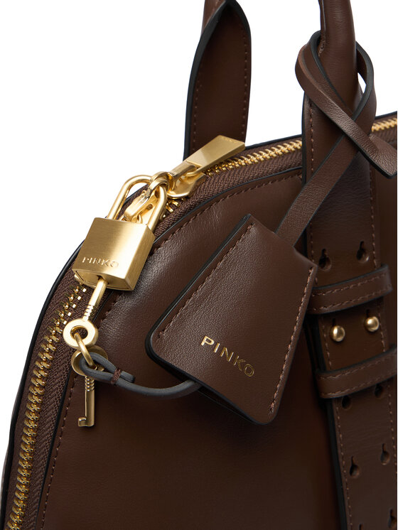 PINKO Kabelka PINKO Bowling Bag Medium AI 25-26 PLTT 105172 A0QO Hnědá