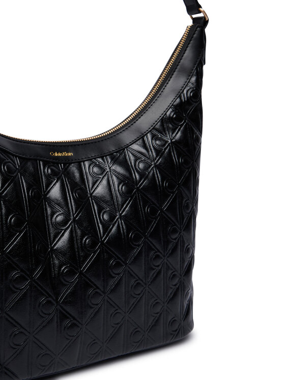 Calvin Klein Táska Calvin Klein Emblem Aop Debossed Medium Shbag LV04F3875G Fekete