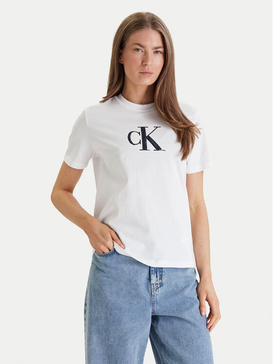 Calvin Klein Jeans Calvin Klein Jeans Camiseta Graphic LV044E215G Blanco Regular Fit