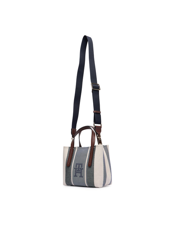 Tommy Hilfiger Torebka Tommy Hilfiger Th City Mini Satchel Jacquard AW0AW18732 Niebieski