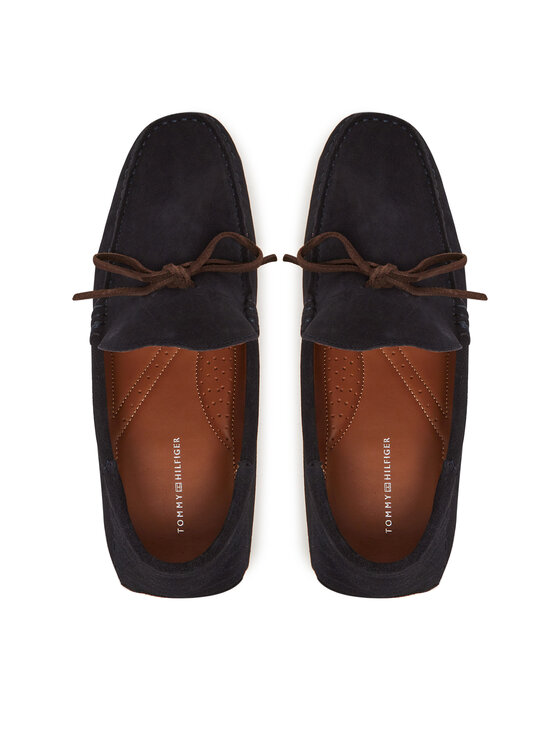 Tommy Hilfiger Mokasíny Tommy Hilfiger Hilfiger Folded Suede Driver FM0FM05385 Tmavomodrá