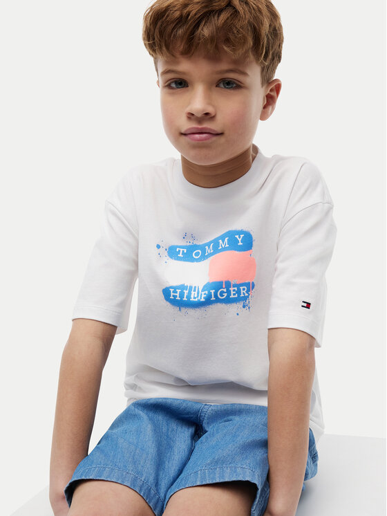Tommy Hilfiger Tommy Hilfiger Camiseta Graffiti KB0KB10546 Blanco Regular Fit