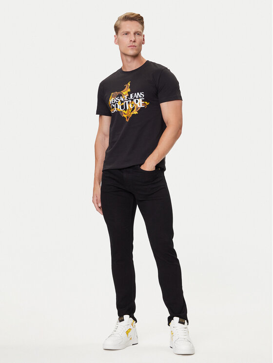 Versace Jeans Couture Versace Jeans Couture Camiseta 79GAHE02 CJ00E Negro Regular Fit