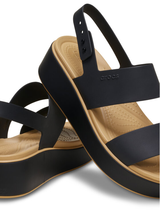Crocs Босоніжки Crocs Brooklyn Matte Wrap Low Wedge 211802 Чорний