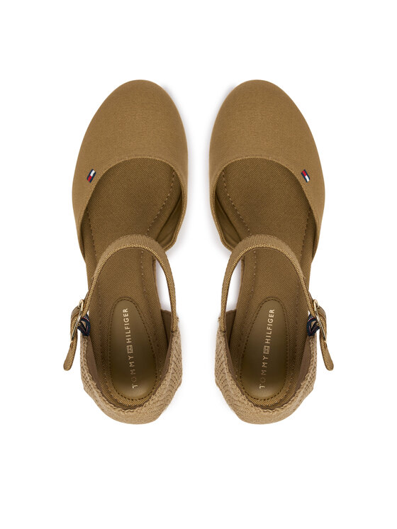 Tommy Hilfiger Espadrilky Tommy Hilfiger Mid Wedge Espad Closed Toe FW0FW09233 Hnedá