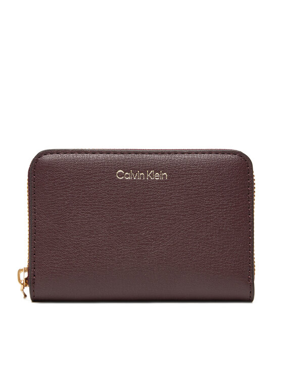Calvin Klein Denarnica Calvin Klein Foil Logo Medium Zip Around LV04F1091G Bordo rdeča