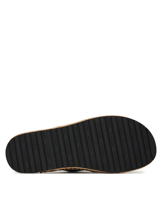 Tommy Hilfiger Espadrillas Tommy Hilfiger Flex Jutte Hilfiger Lth Sandal FM0FM05646 Nero