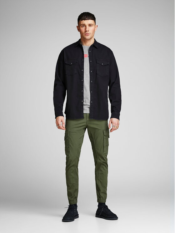 Jack & Jones Jack & Jones Marškinėliai Corp Logo 12137126 Pilka Slim Fit