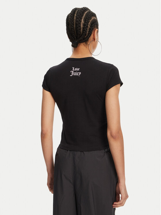 Juicy Couture Juicy Couture Футболка Hibiscus JCGCT125041 Чорний Slim Fit