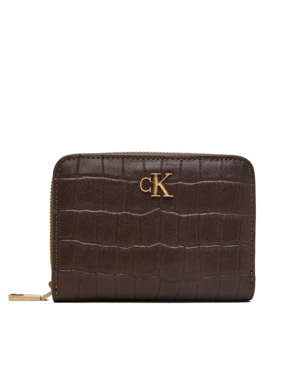 Calvin Klein Portafoglio Calvin Klein Ck Croc Medium Flap Zip Around LV04F1095G Marrone
