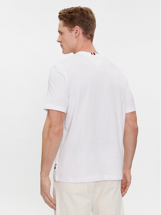 Tommy Hilfiger Tommy Hilfiger Marškinėliai Label Hd Print Tee MW0MW34391 Balta Regular Fit