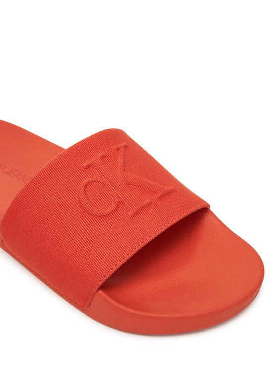 Calvin Klein Jeans Natikači Calvin Klein Jeans Slide Hf Mono Cv YM0YM01282 Oranžna