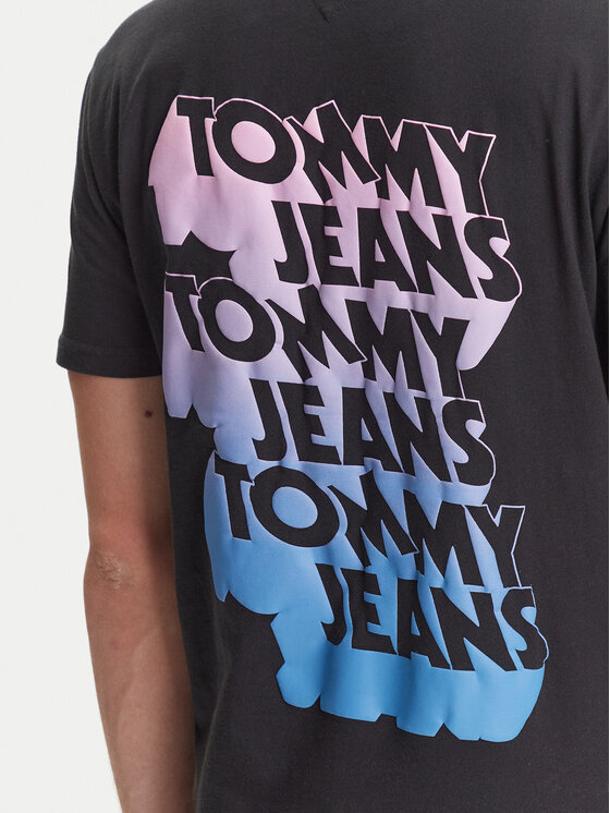 Tommy Jeans Tommy Jeans Majica Stack Backprint DM0DM21589 Črna Regular Fit