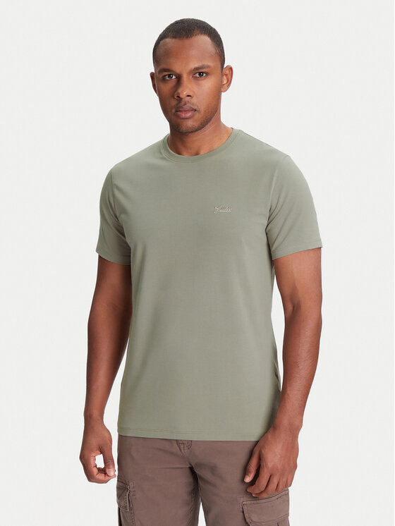 Guess Guess Футболка M4GI70 KC9X0 Хакі Slim Fit