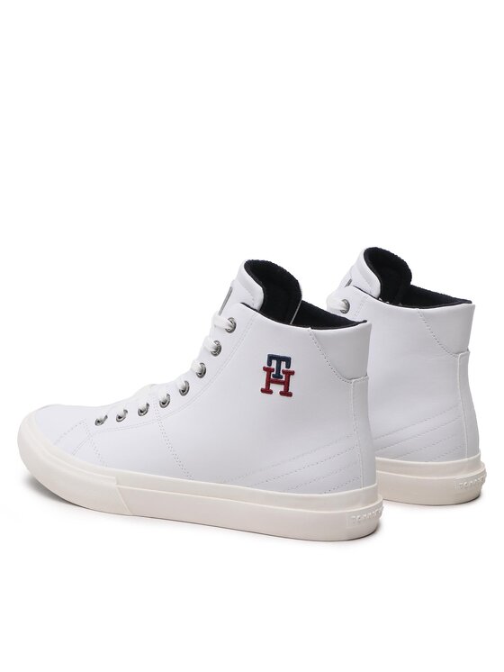 Tommy Hilfiger Tenisice Tommy Hilfiger Th Hi Vulc Street Leather FM0FM04739 Bijela