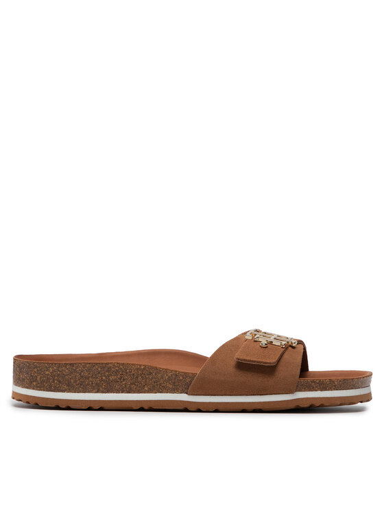 Tommy Hilfiger Παντόφλες Tommy Hilfiger Th Molded Footbed Flat Sandal FW0FW06244 Καφέ