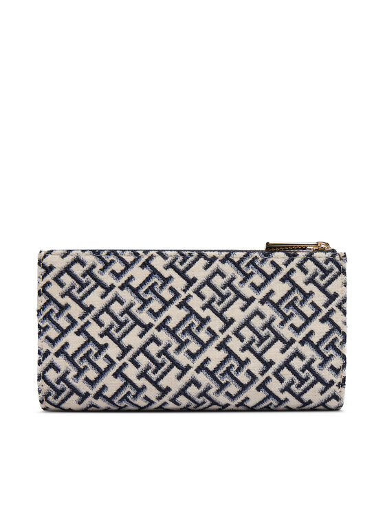 Tommy Hilfiger Peňaženka Tommy Hilfiger Th Icon Long Bifold Jacquard AW0AW19003 Modrá