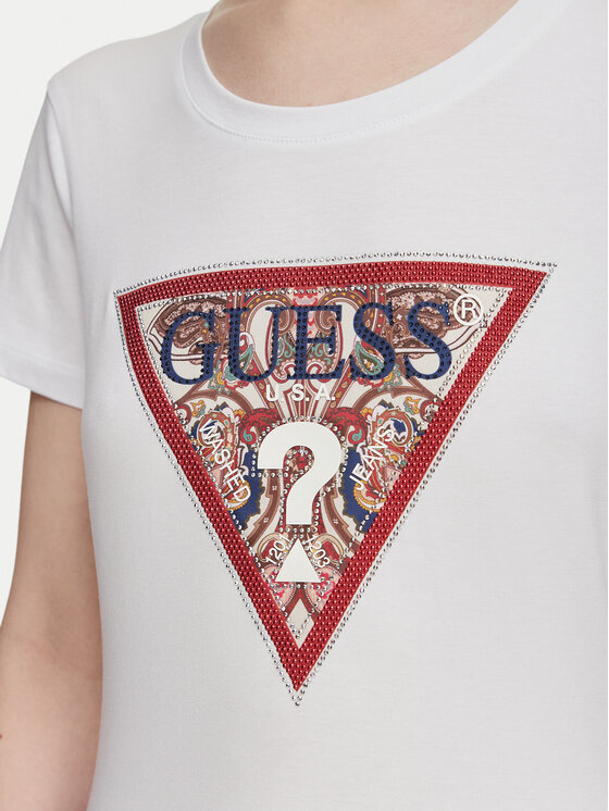Guess Guess Majica W6YI25 K4344 Bela Slim Fit
