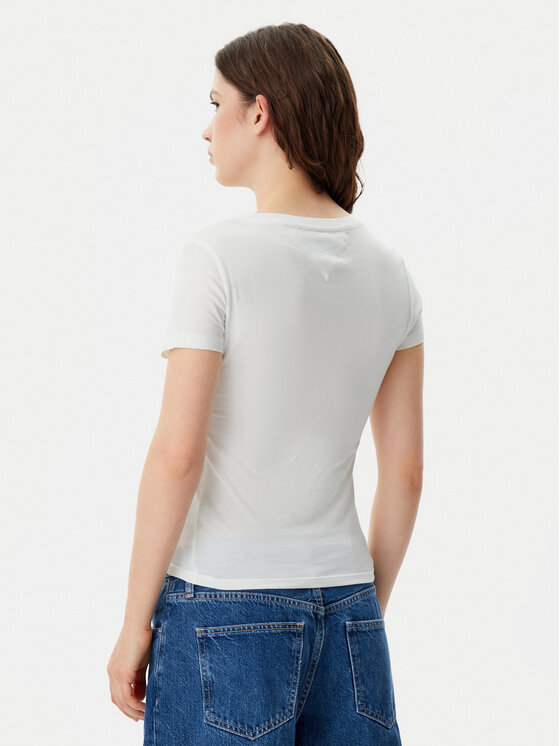 Tommy Jeans Tommy Jeans T-shirt DW0DW20458 Bijela Slim Fit