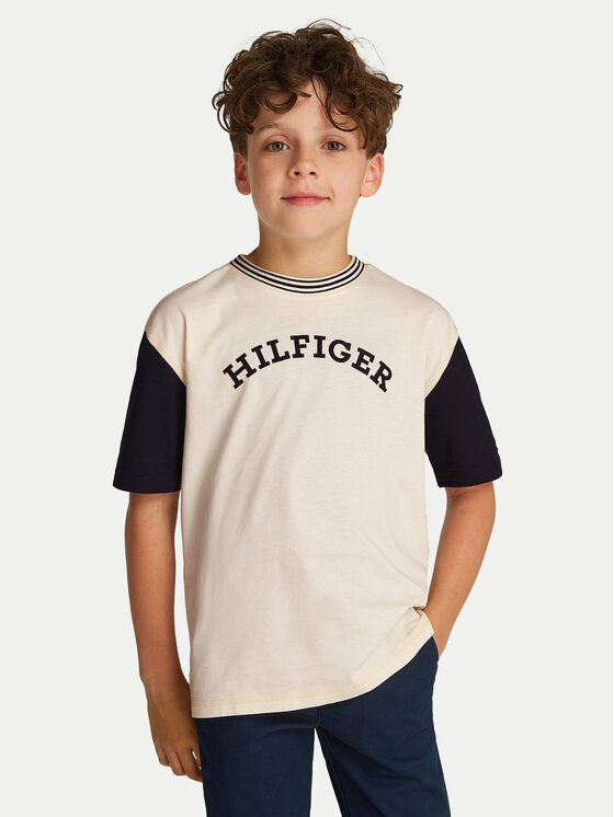 Tommy Hilfiger Tommy Hilfiger Majica Monotype Graphic KB0KB09360 Bež Regular Fit