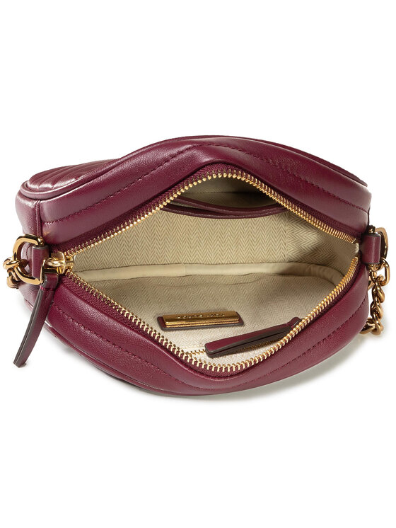 Tory Burch Сумка Tory Burch Kira Chevron Camera Bag 60227 Бордовий