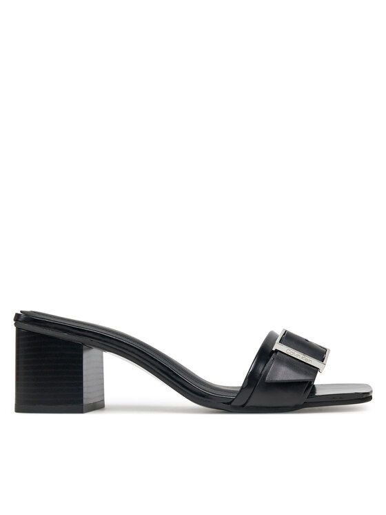 Calvin Klein Natikači Calvin Klein Heel Mule 50 W/Buckle - Lth HW0HW02478 Črna