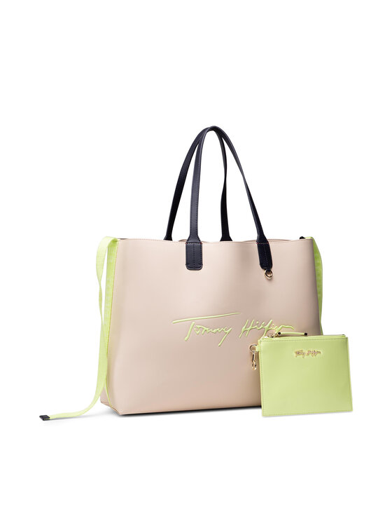 Tommy Hilfiger Bolso Tommy Hilfiger Iconic Tommy Tote Sign AW0AW10088 Beis