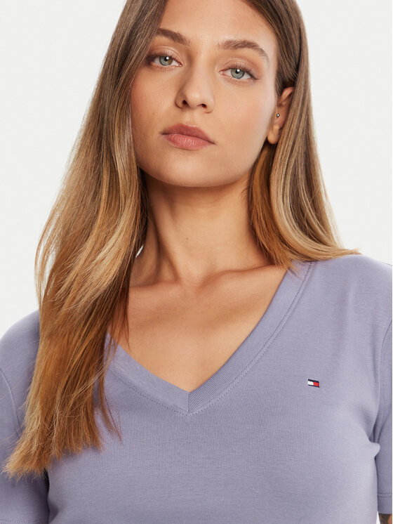 Tommy Hilfiger Tommy Hilfiger Camiseta New Cody WW0WW40584 Violeta Slim Fit