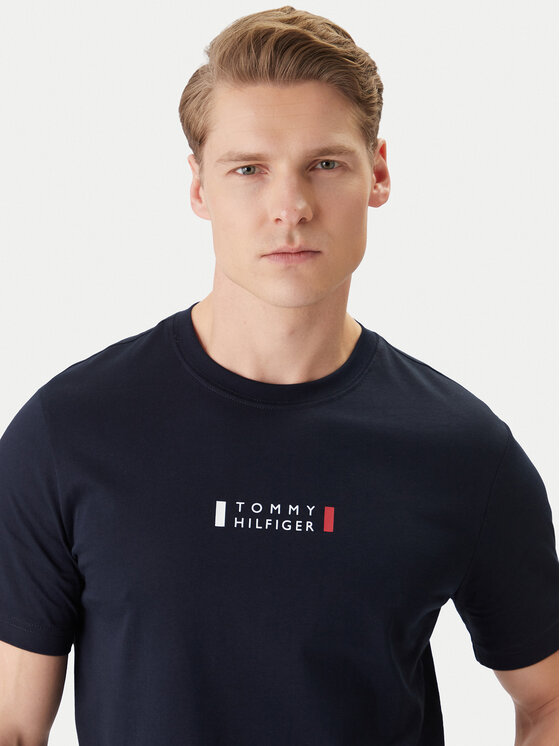 Tommy Hilfiger Tommy Hilfiger Camiseta Brand Love Small Center Tee MW0MW41453 Azul marino Regular Fit