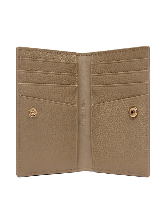 Calvin Klein Portofel Calvin Klein Emblem Hw Pebble Snap Cardholder LV04F1127G Bej