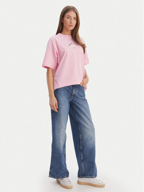 Guess Jeans Guess Jeans Camiseta W6RI20 K8HM0 Rosa Oversize