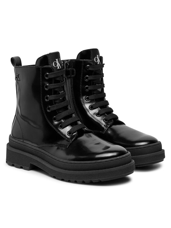 Calvin Klein Jeans Turistická obuv Calvin Klein Jeans Lace-Up Bootie V4A5-81031-1453 S Černá