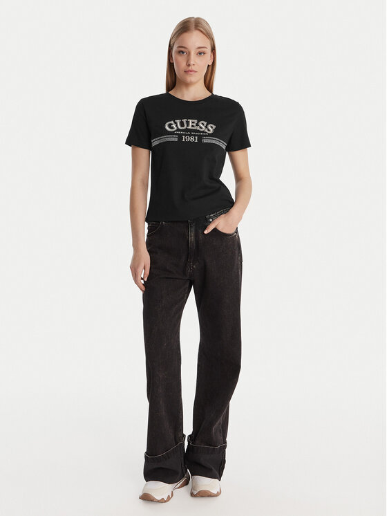 Guess Guess Camiseta V6RI16 I3Z14 Negro Regular Fit